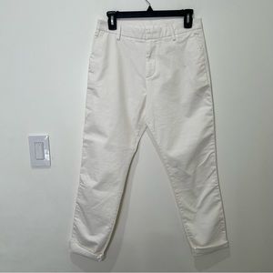 Unsubscribed Tapered Chino‎ Pants Solid White Pockets Cotton Blend Size 2